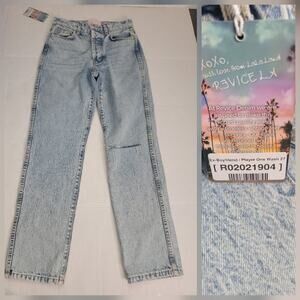 REVICE Ex Boyfriend Player One Wash Button Fly Jeans Size 27 Butt Slit Rip NWOT